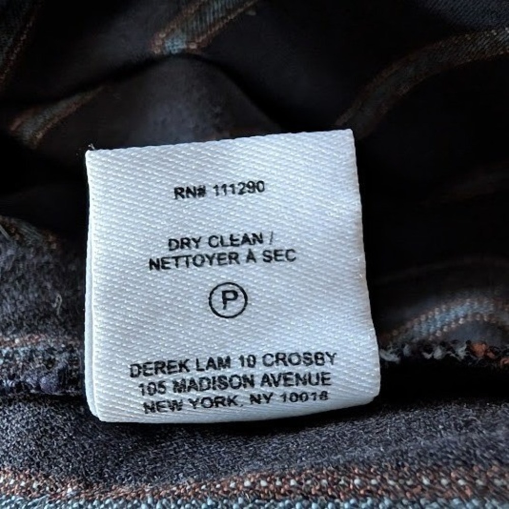 Derek Lam 10 Crosby Womens Navy Striped Braided Trim Flare Pants Size 10 - Picture 7 of 7